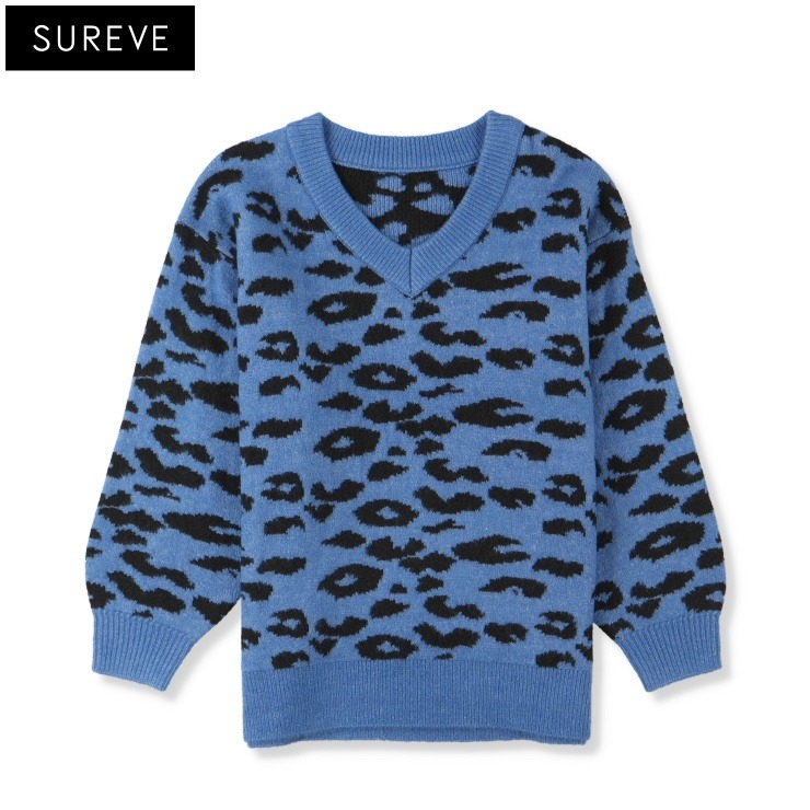 レディース ヒョウ柄ニットプルオーバー（SUREVE BLACK） | アベイル 