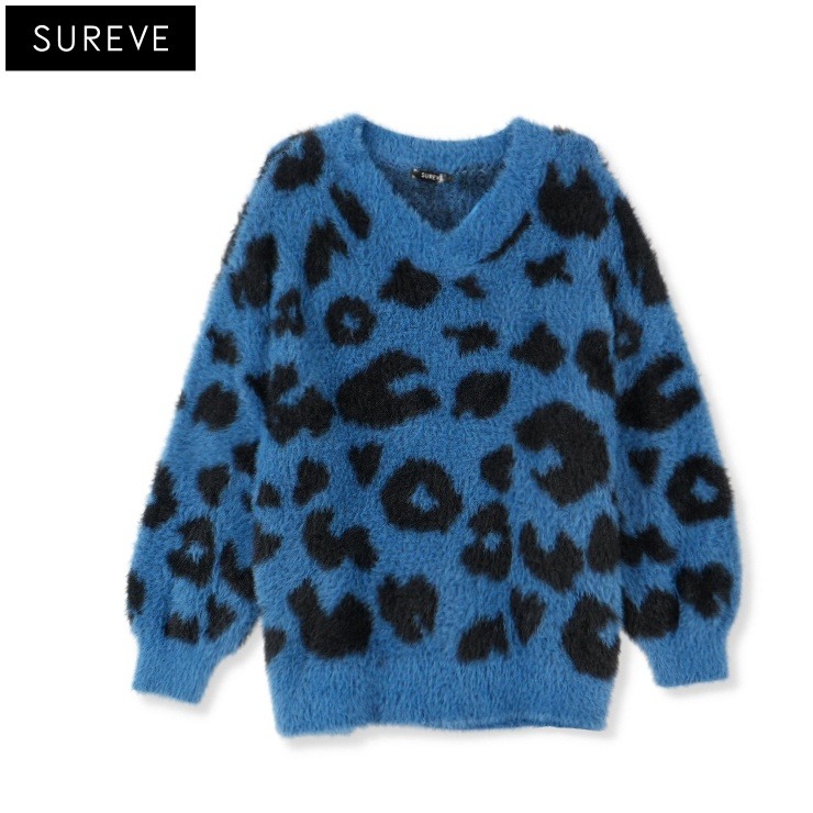 レディース シャギーヒョウ柄ニットチュニック（SUREVE） | アベイル