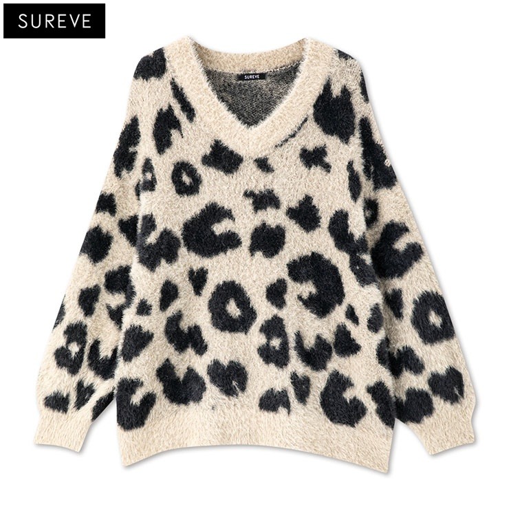 レディース シャギーヒョウ柄ニットチュニック（SUREVE） | アベイル 