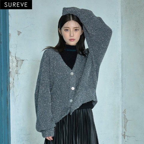 レディース　ニットカーディガン (SUREVE BLACK）