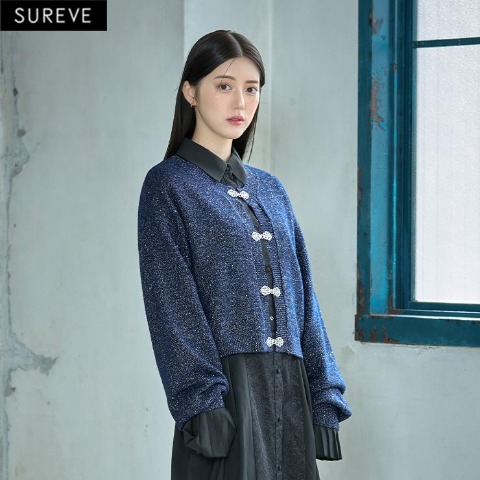 レディース　ニットカーディガン (SUREVE BLACK）