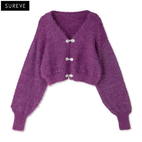 レディース　ニットカーディガン（SUREVE BLACK）