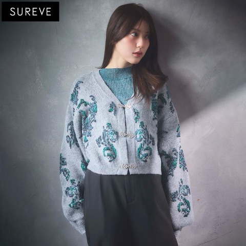 レディース　ニットカーディガン（SUREVE BLACK）