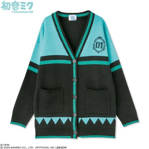 レディース　ニットカーディガン（初音ミク×シナモロール）