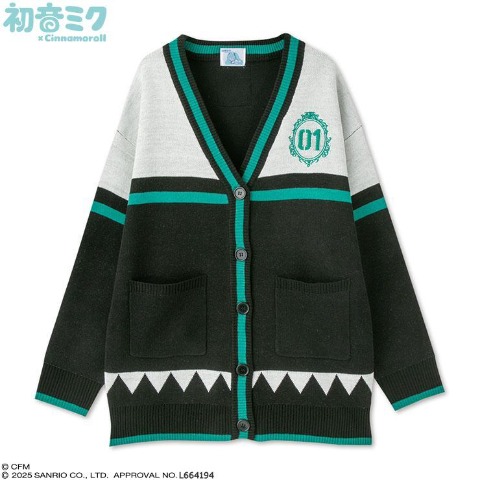 レディース　ニットカーディガン（初音ミク×シナモロール）