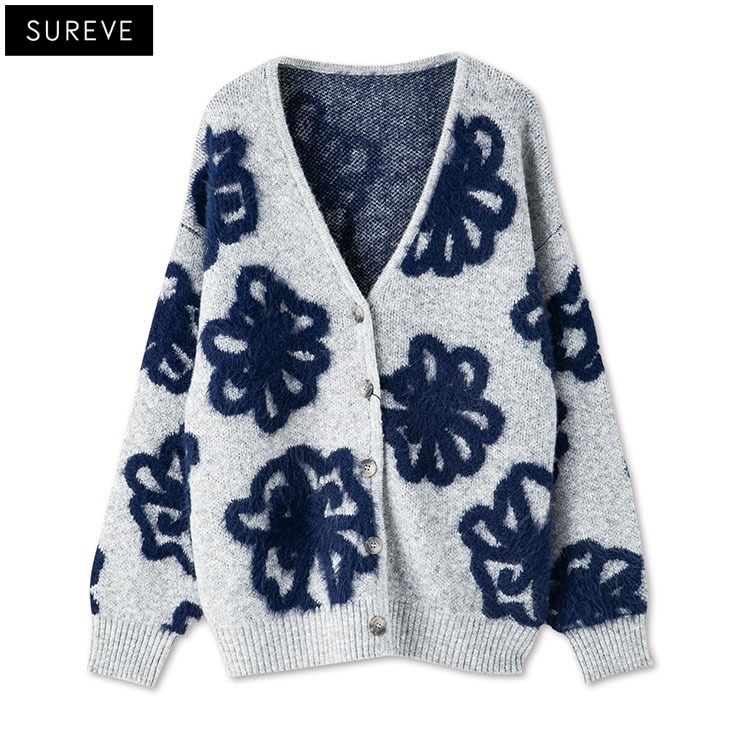 レディース 花柄シャギーニットカーディガン（SUREVE） | アベイル