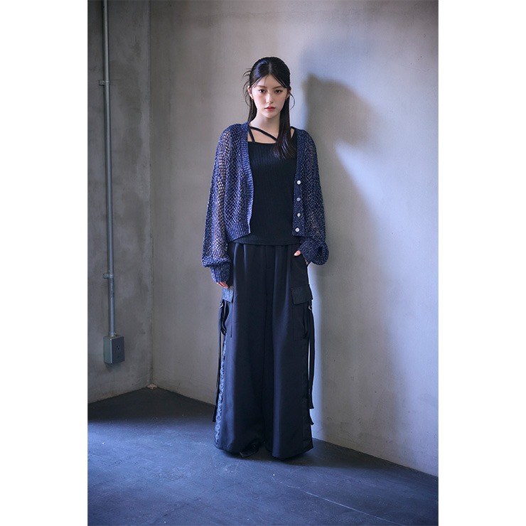 レディース メッシュニットカーディガン（SUREVE BLACK） | アベイル