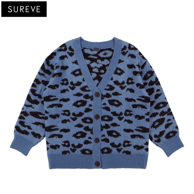 レディース ヒョウ柄ニットカーディガン（SUREVE BLACK） | アベイル