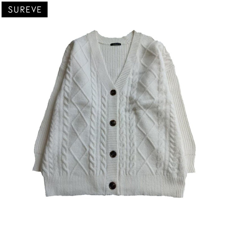 レディース Vネックケーブルニットカーディガン（SUREVE） | アベイル