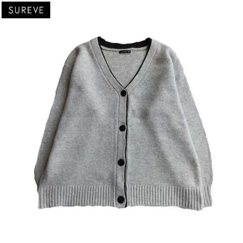 レディース Vネック配色ニットカーディガン（SUREVE） | アベイル
