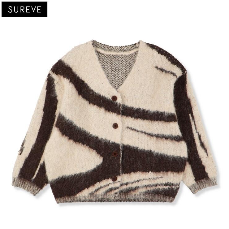 レディース ゼブラ柄Vネックニットカーディガン（SUREVE） | アベイル