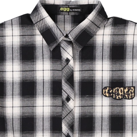 レディース　ロゴ使いチェック柄シャツ（TGC×egg×SUREVE）