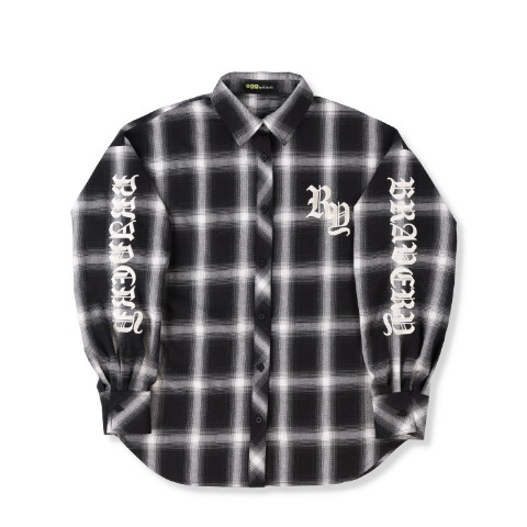 レディース　袖ロゴ使いチェック柄シャツ（TGC×egg×SUREVE）
