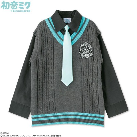 レディース　ネクタイ付プルオーバー（初音ミク×シナモロール）