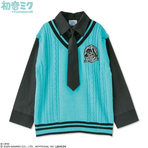 レディース　ネクタイ付プルオーバー（初音ミク×シナモロール）