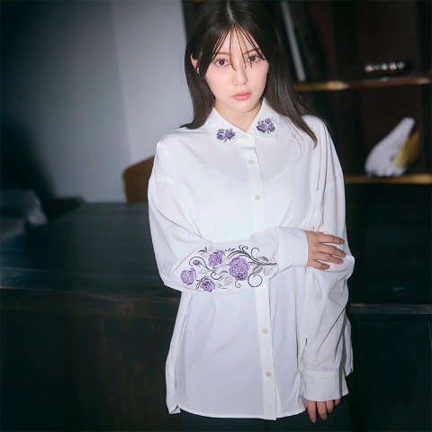 レディース　刺しゅうシャツ（SUREVE BLACK）