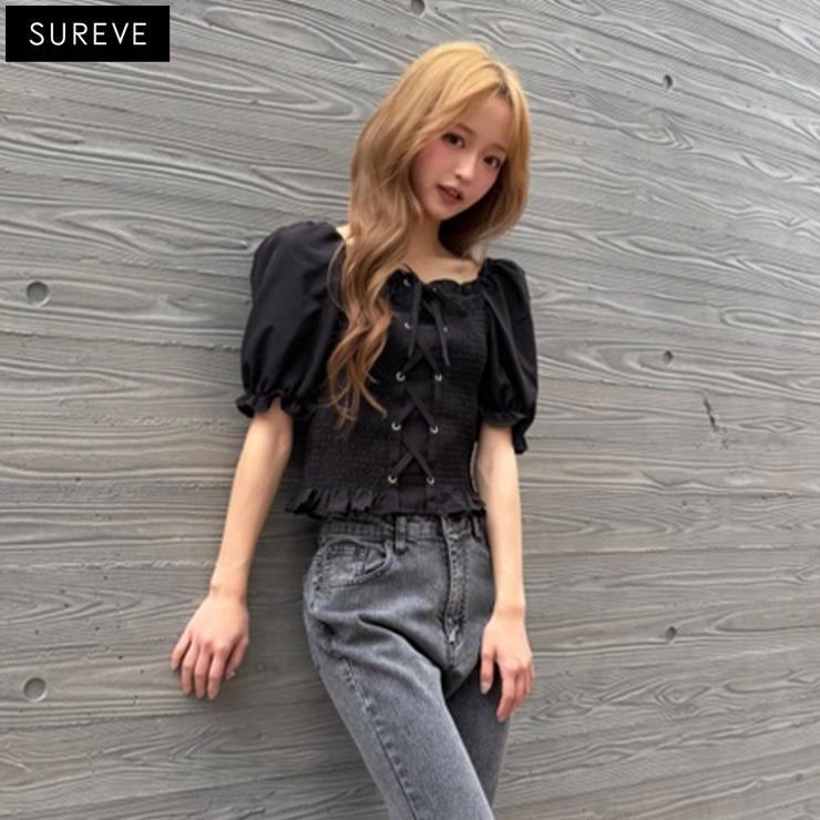 ◆2019SS◆レア◆Drawerバックリボンブラウス　ブラック36 レディース バックリボンブラウス（SUREVE） | アベイル | しまむらパーク