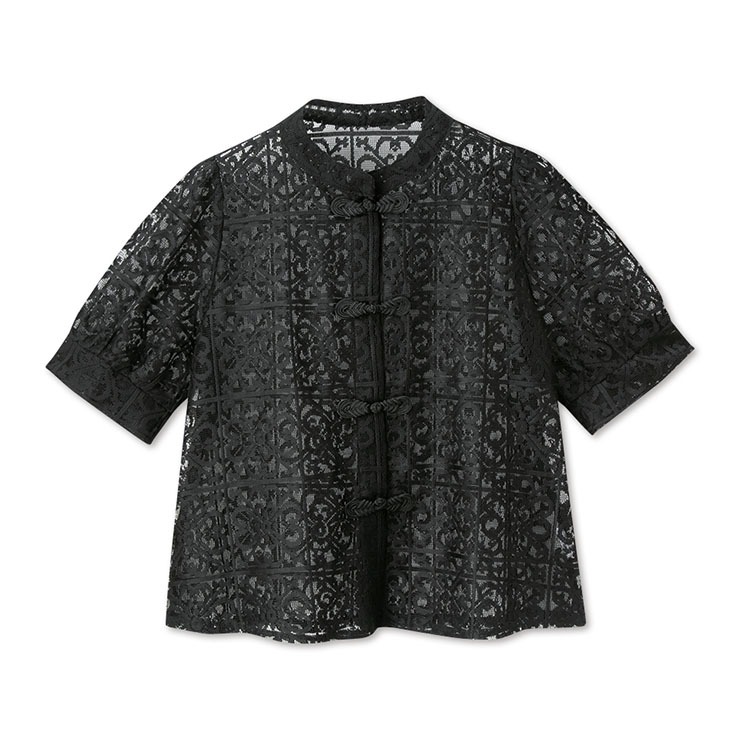 tnewties 茶葉でも占えます チャイナ ブラウス トップス 黒 M チャイナブラウス 黒 tnewties 茶葉でも占えます チャイナ ブラウス