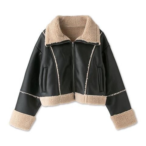 レディース　合皮ボアブルゾン（SUREVE）