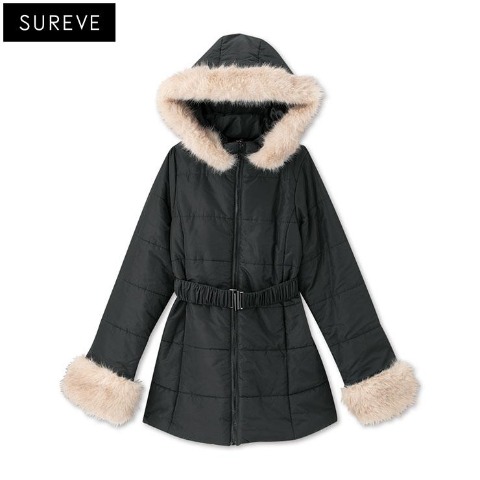 レディース　ベルト付中綿コート（SUREVE）