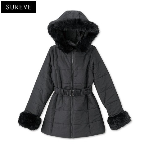 レディース　ベルト付中綿コート（SUREVE）