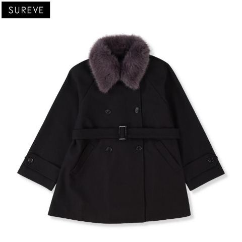 レディース　ティペット付ミドル丈トレンチコート（SUREVE）