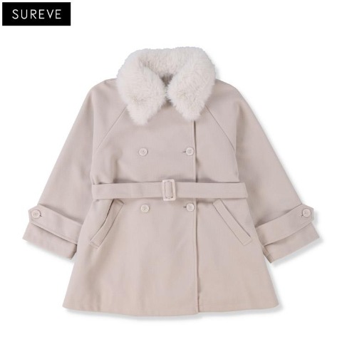 レディース　ティペット付ミドル丈トレンチコート（SUREVE）