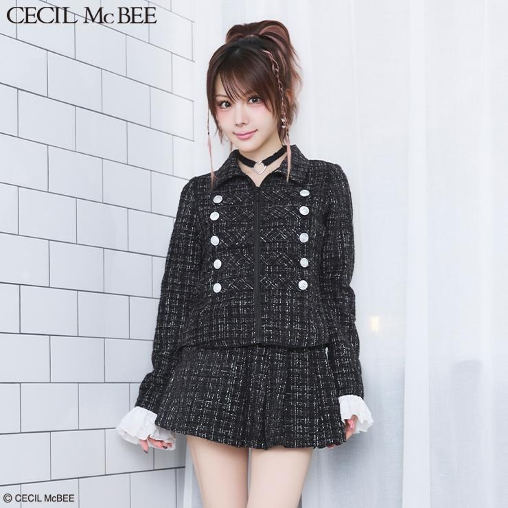 レディース ツイード風ナポレオンジャケット（CECIL McBEE×Reina