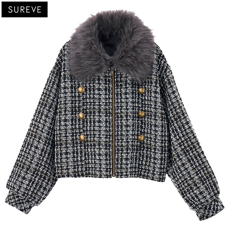レディース ファー付ツイードジャケット（SUREVE） | アベイル