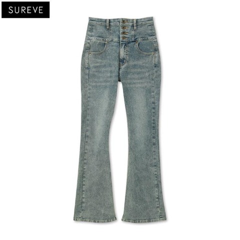 レディース　ハイウエストデニムフレアパンツ（SUREVE） ロイヤルブルー 107