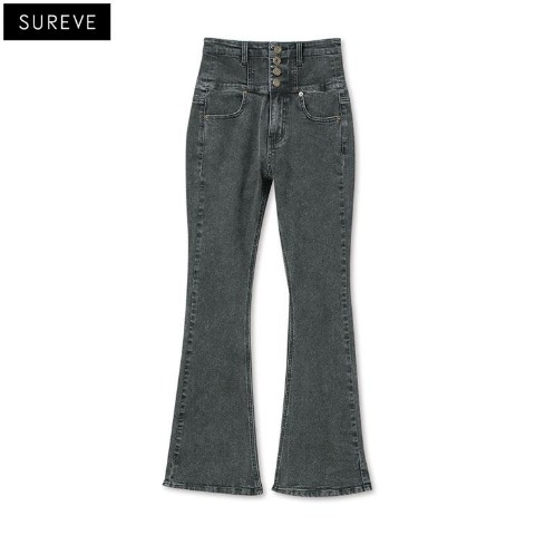 レディース　ハイウエストデニムフレアパンツ（SUREVE）