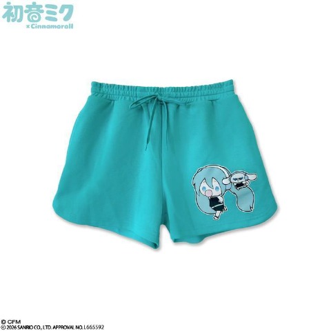 レディース　ショートパンツ（シナモロール×初音ミク）