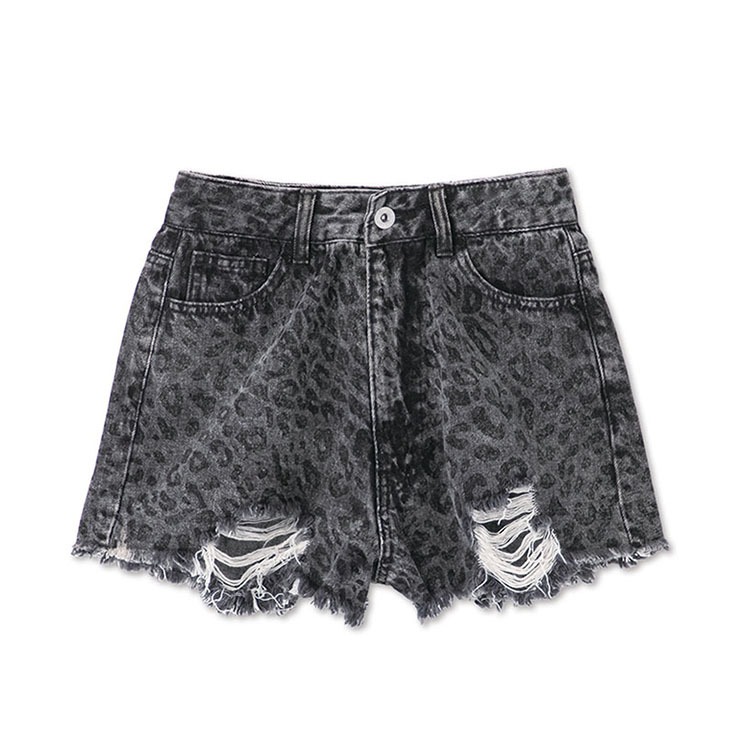 レディース【55～61cm】 レオパード柄デニムショートパンツ（Shoko