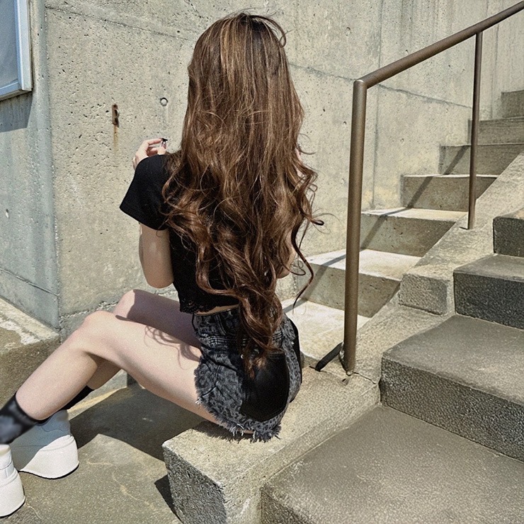 レディース【55～61cm】 レオパード柄デニムショートパンツ（Shoko