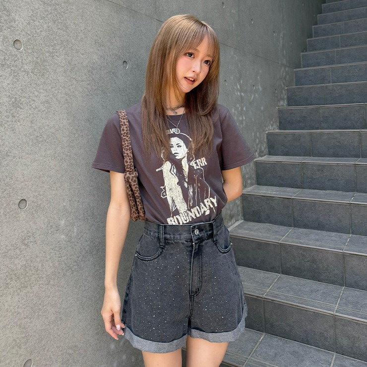 レディース ラインストーンデニムショートパンツ（SUREVE・TikTok