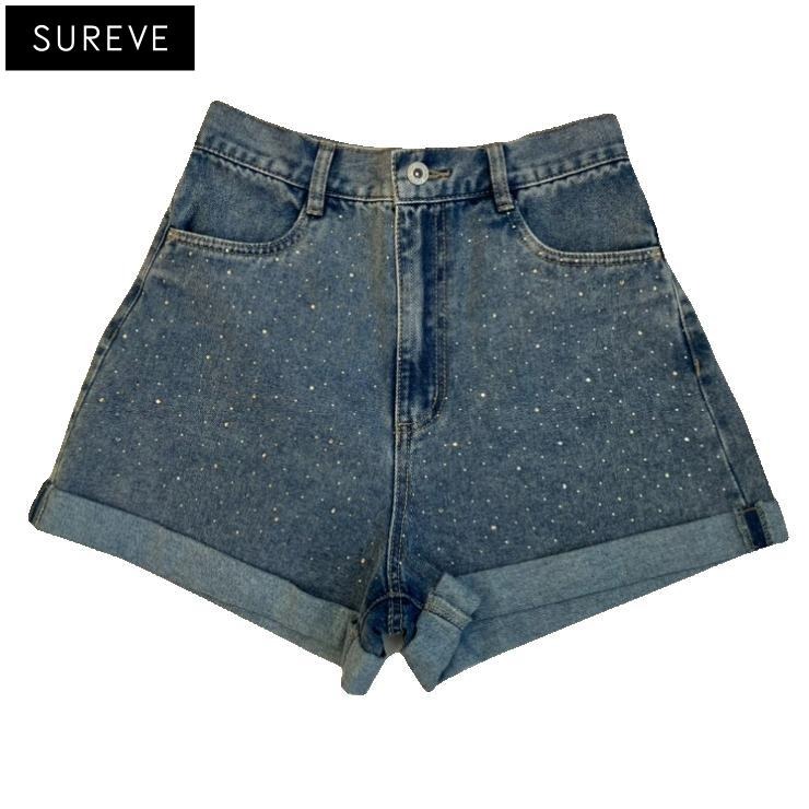 レディース ラインストーンデニムショートパンツ（SUREVE・TikTok