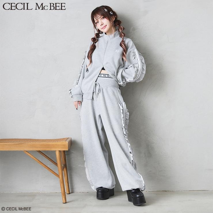 レディース サイドフリルスウェットパンツ（CECIL McBEE×Reina Tanaka