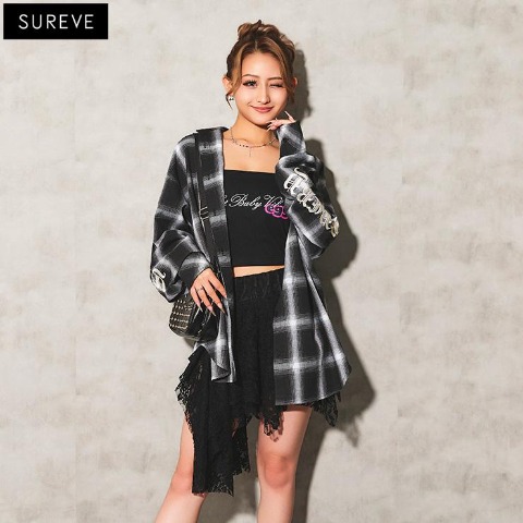 レディース　レースイレヘムスカート+ペチパンツセット（TGC×egg×SUREVE）