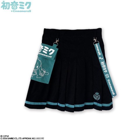 レディース　プリーツミニスカート（シナモロール×初音ミク）