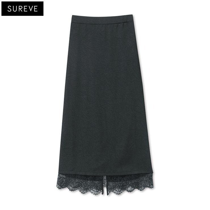 レディース 裾レースレイヤードサテンスカート（SUREVE） | アベイル