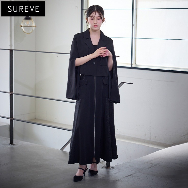 レディース ジャカード切替スカート（SUREVE BLACK） | アベイル