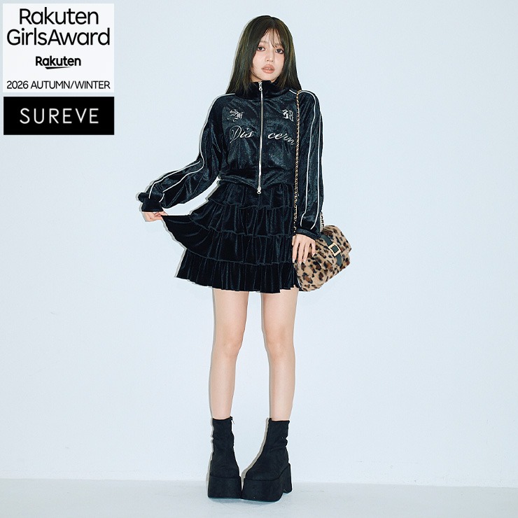 レディース ベロアラインフリルミニスカート（SUREVE） | アベイル