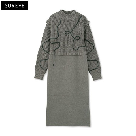 レディース　ニットワンピース（SUREVE BLACK） ダークグレー 112