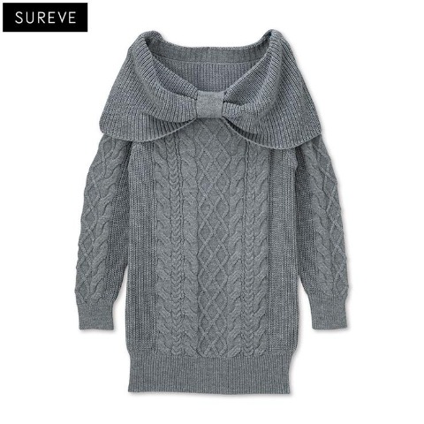 レディース　リボン使いニットワンピース（SUREVE）