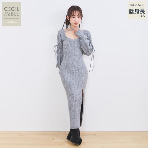 レディース【低身長】　ニットワンピース（CECIL McBEE×Vida Roseo）