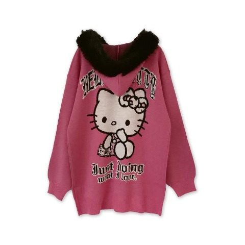 レディース　ニットジップパーカ（ハローキティ）