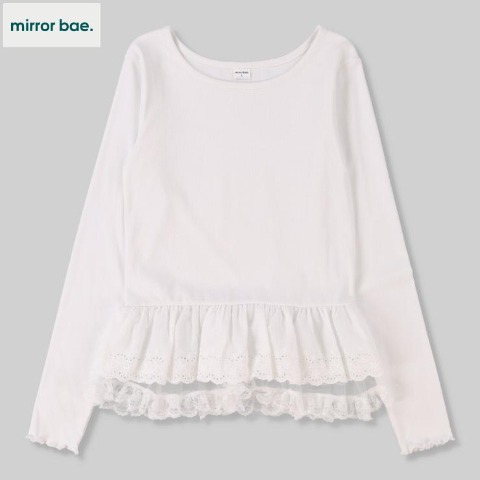 レディース　裾レースフリル切替プルオーバー（mirror bae.）