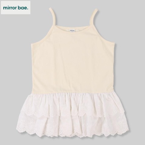 レディース　裾レースフリル切替キャミソール（mirror bae.）