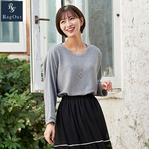 レディース　ネックレス付ラメプルオーバー（RagOut）
