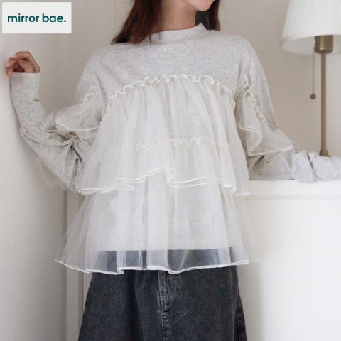 レディース　チュール使いプルオーバー（mirror bae.）